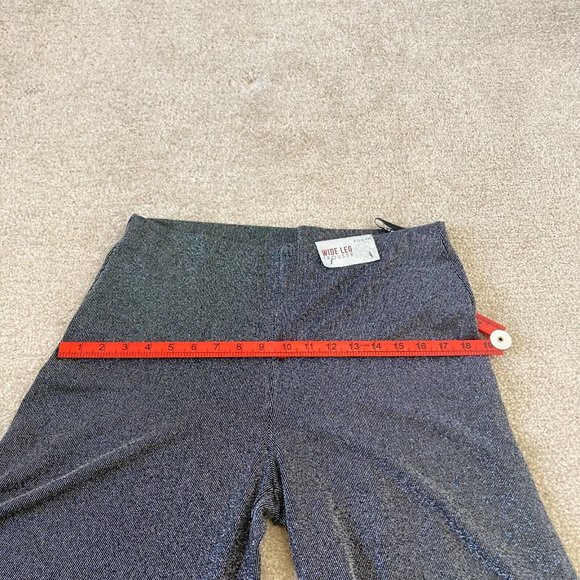 BNWT Roman Women's Silver Shimmer Stretch Pull-on Wide Leg Trousers Size 14 - Picture 9 of 14